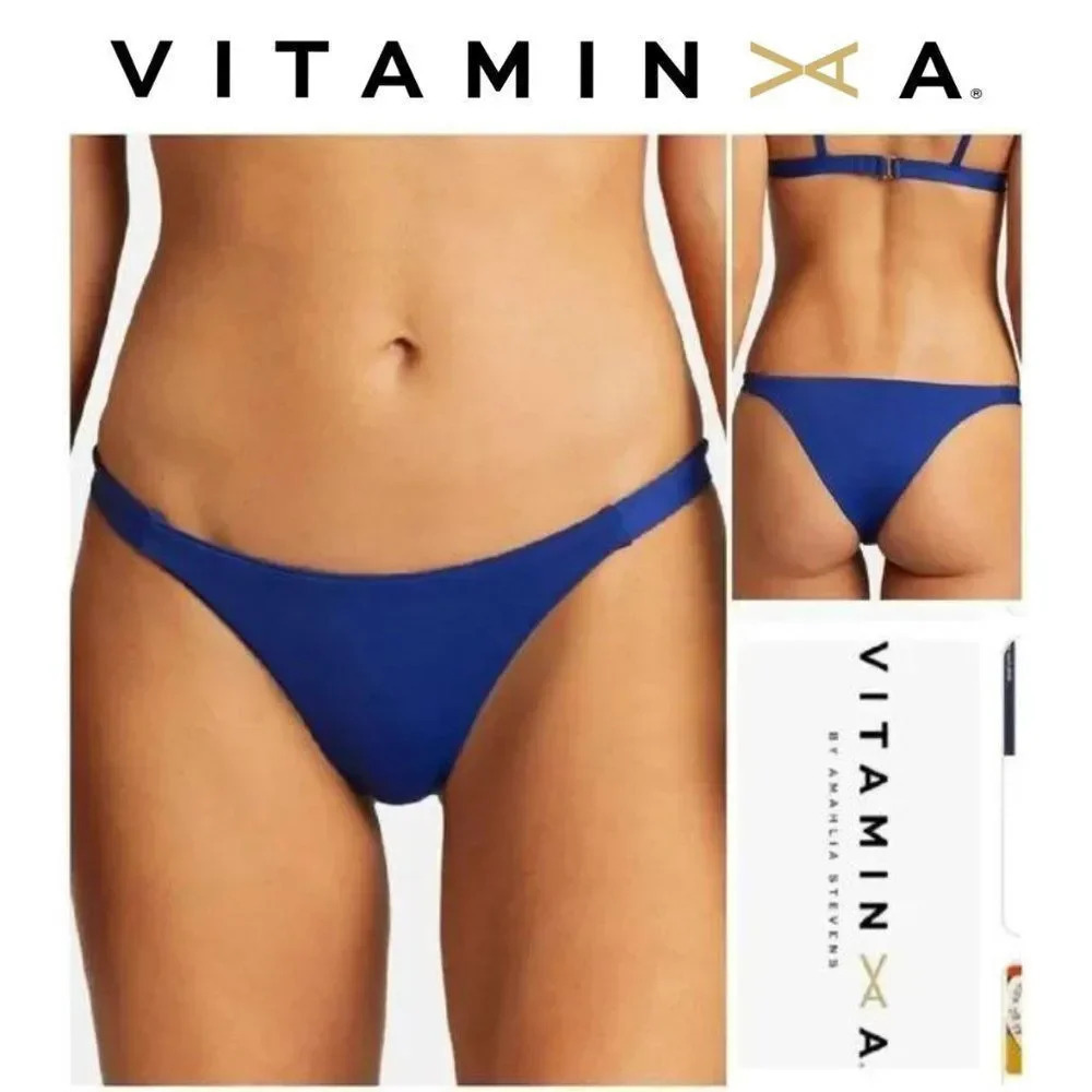 Vitamin A Carmen Teeny low rise bottom sapphire blue Ecolux size 8 medium